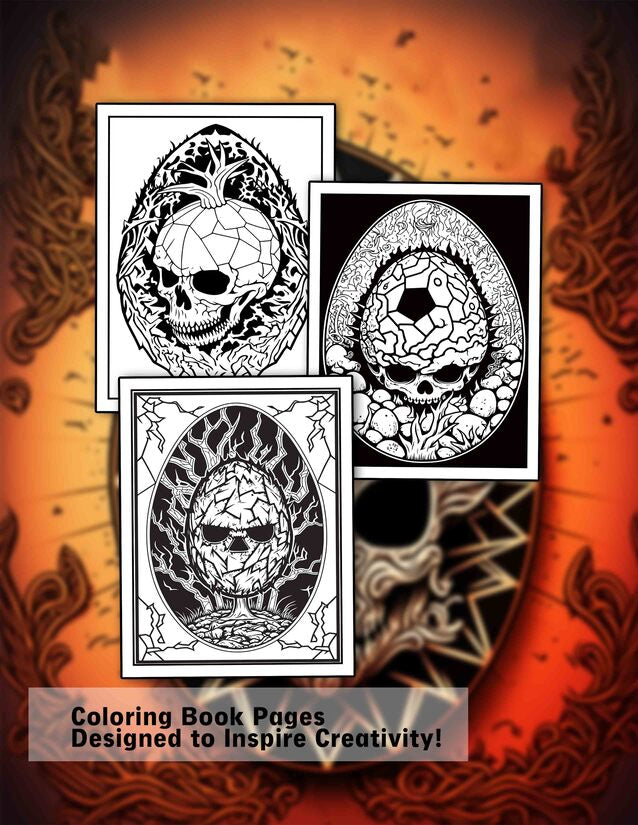 Horror Easter Eggs 30 Pages Printable Coloring Book