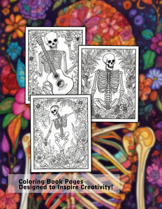 Enchanted Skeleton 25 Pages Printable Coloring Book