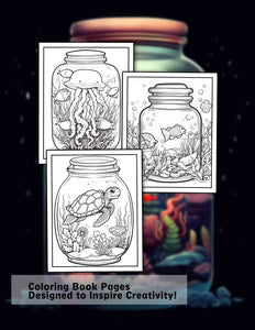 Marine Inside Jar 30 Pages Printable Coloring Book