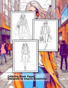 Girl Street Style 30 Pages Printable Coloring Book