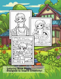 Kids Do Housework 30 Pages Printable Coloring Book