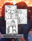 Anime Lesbian Love 30 Pages Printable Coloring Book