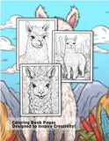 Llama 30 Pages Printable Coloring Book