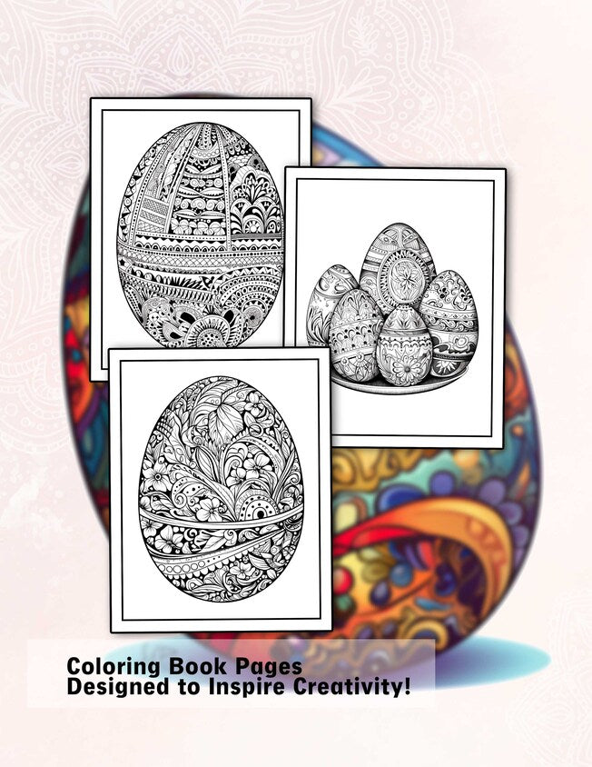 Mandala Easter Egg o 30 Pages Printable Coloring Book