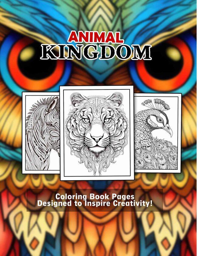 Animal Kingdom 25 Pages Printable Coloring Book