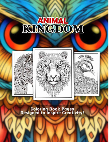 Animal Kingdom 25 Pages Printable Coloring Book