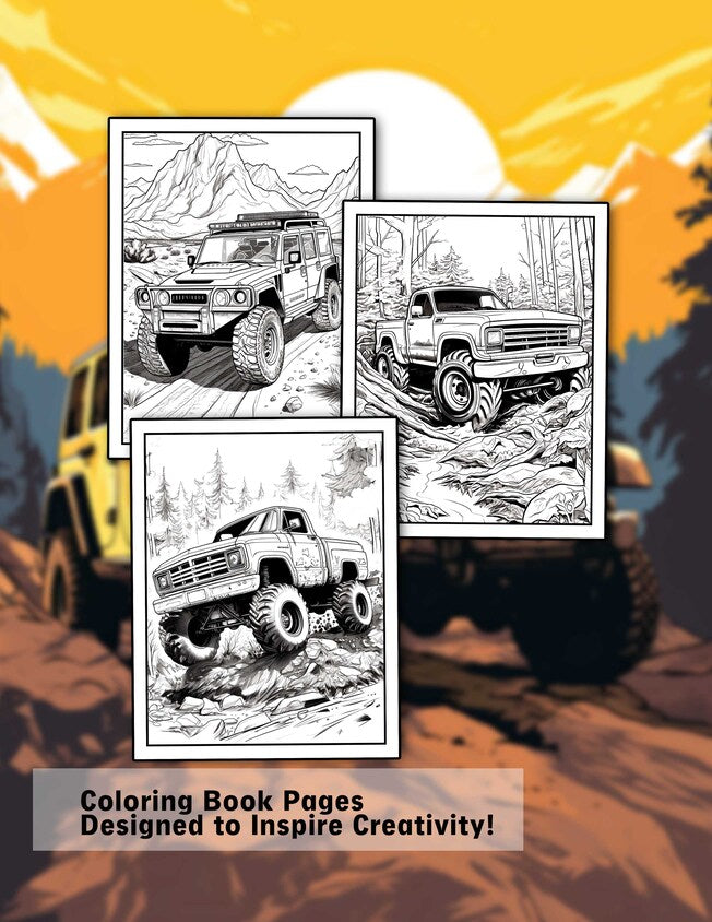 Off Road 30 Pages Printable Coloring Book