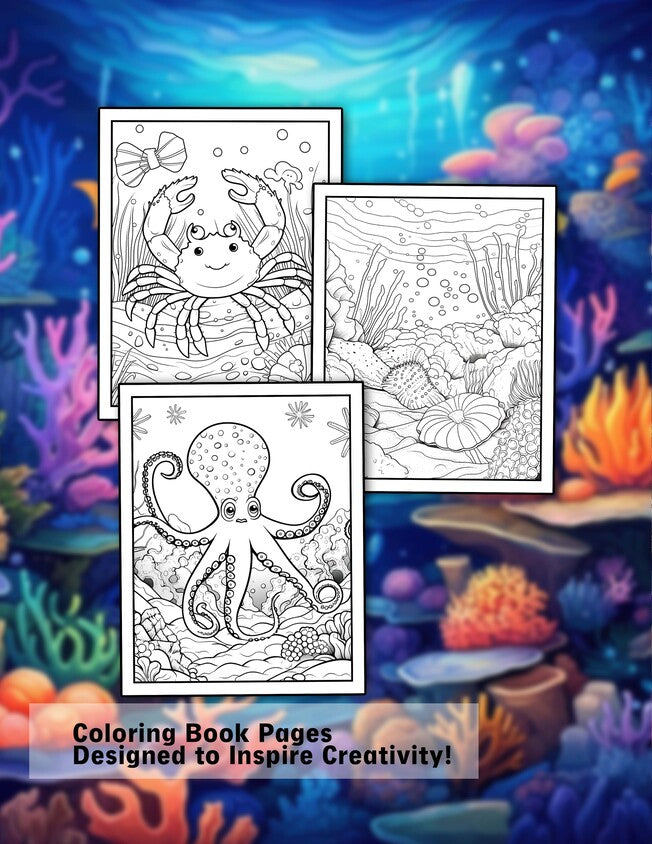 Under The Sea 30 Pages Printable Coloring Book