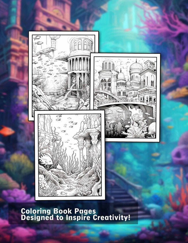 Underwater Wonders 30 Pages Printable Coloring Book