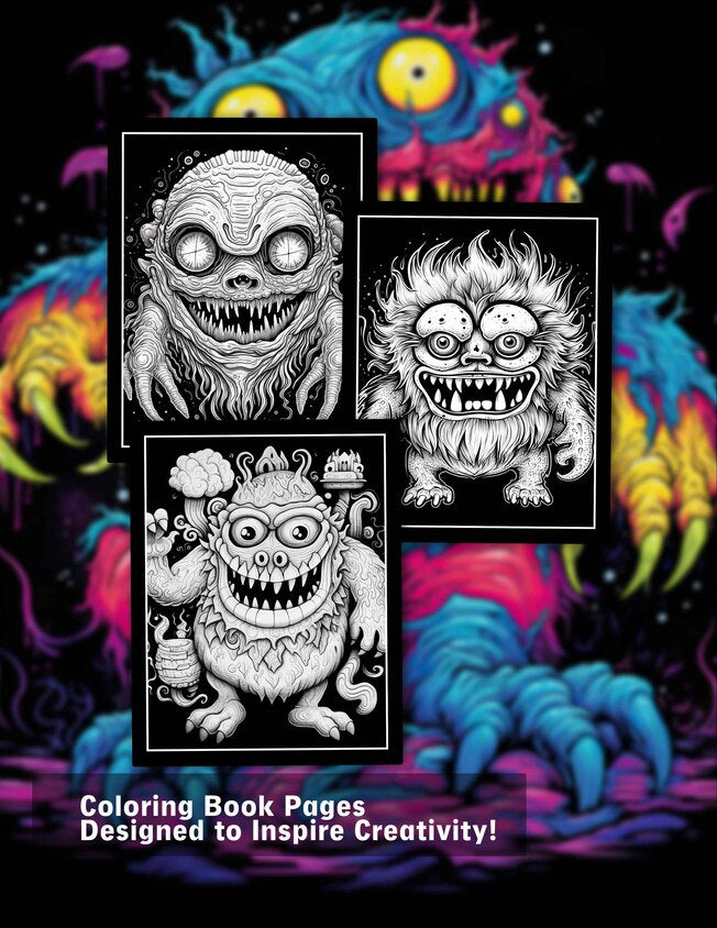 Midnight Monster 30 Pages Printable Coloring Book