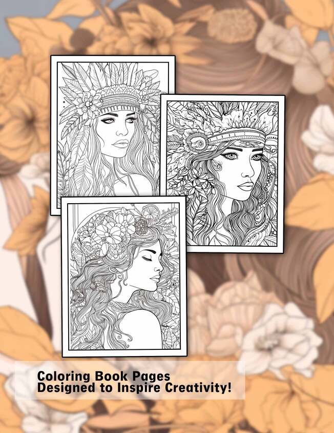 Beauty of Boho 30 Pages Printable Coloring Book