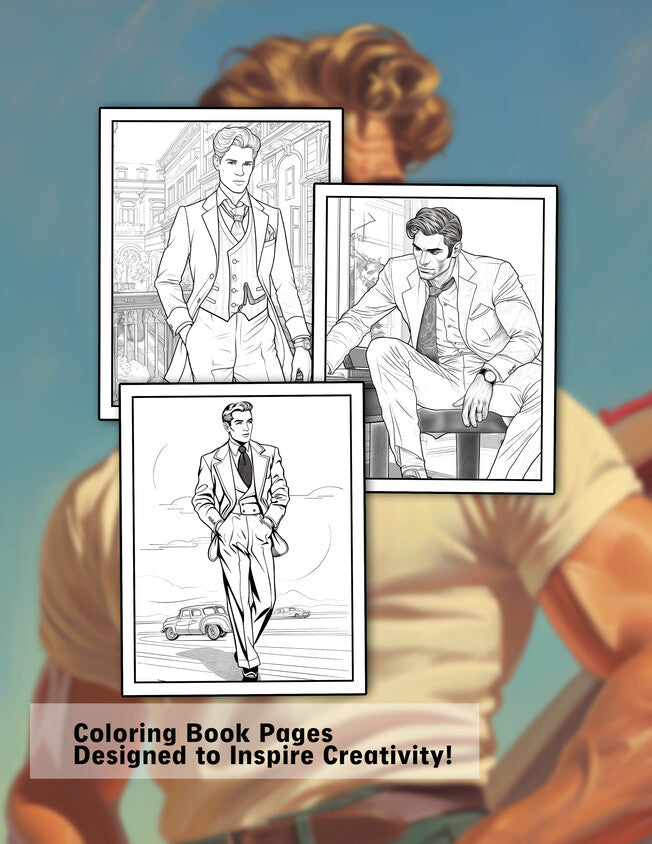 Pin-Up Boys 25+ Pages Printable Coloring Book