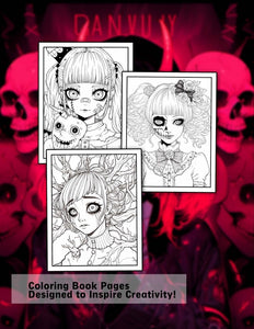 Creepy Anime Girl 30 Pages Printable Coloring Book