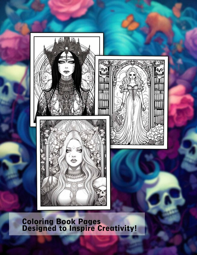 Beautiful Creepy Adult 30 Pages Printable Coloring Book