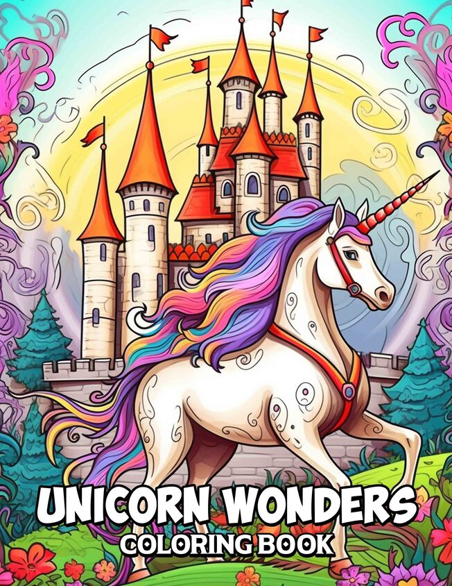 Unicorn Wonders 30 Pages Printable Coloring Book
