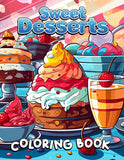 Sweet Desserts 30 Pages Printable Coloring Book