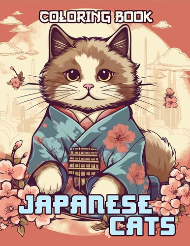 Japanese Cats 30 Pages Printable Coloring Book