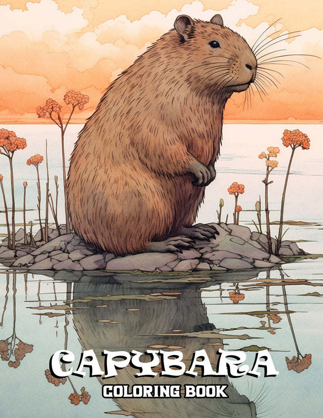 Capybara 30 Pages Printable Coloring Book