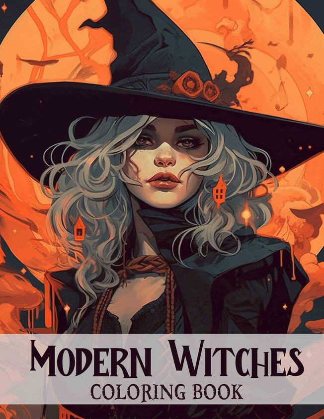 Modern Witches 30 Pages Printable Coloring Book