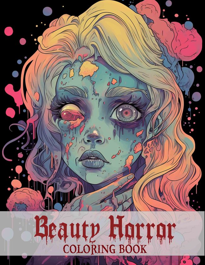 Beauty Horror 25 Pages Printable Coloring Book