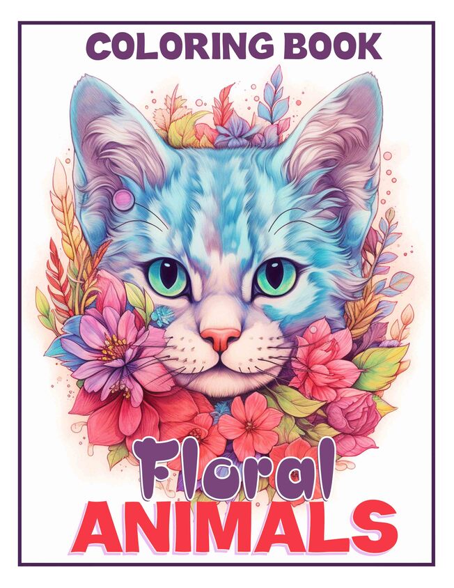 Floral Animals 30 Pages Printable Coloring Book