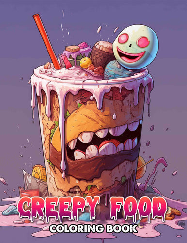 Creepy Food 30 Pages Printable Coloring Book