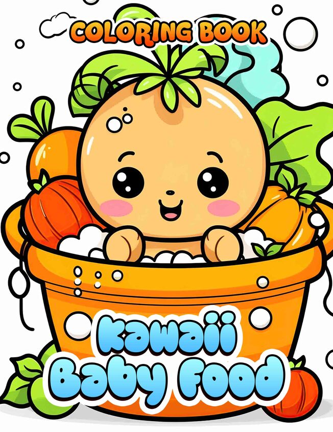 Kawaii Baby Food 30 Pages Printable Coloring Book