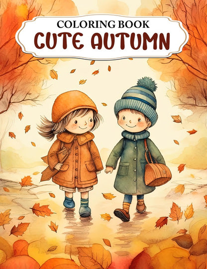 Cute Autumn 30 Pages Printable Coloring Book