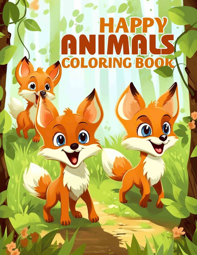 Happy Animals 30 Pages Printable Coloring Book