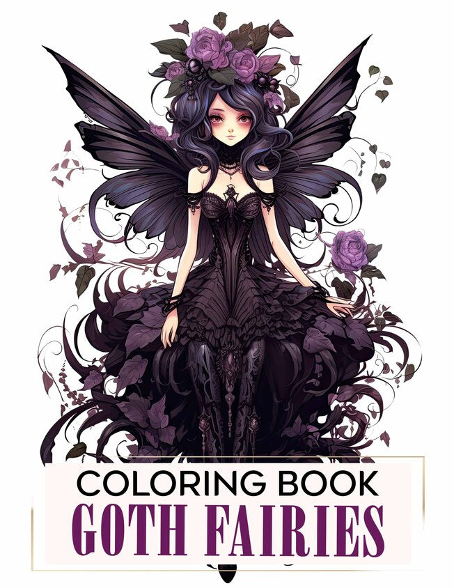 Goth Fairies 30 Pages Printable Coloring Book