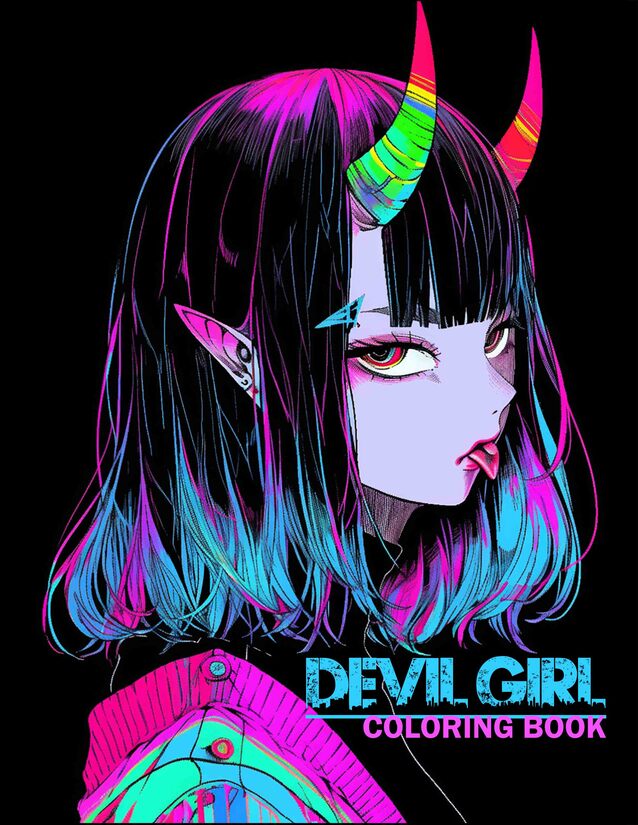 Devil Girl 30 Pages Printable Coloring Book