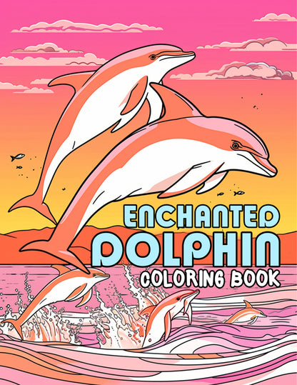 Enchanted Dolphin 30 Pages Printable Coloring Book