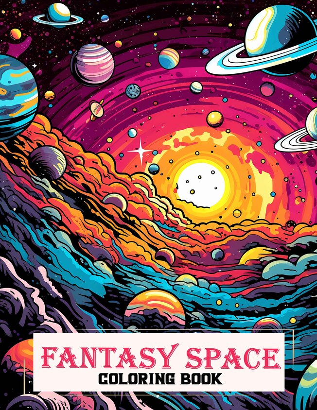 Fantasy Space 30 Pages Printable Coloring Book