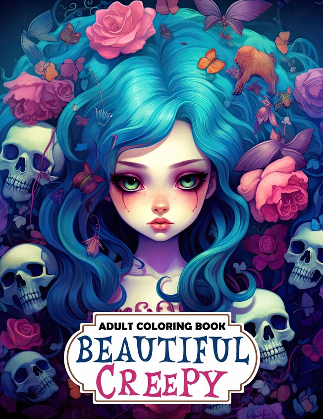 Beautiful Creepy Adult 30 Pages Printable Coloring Book
