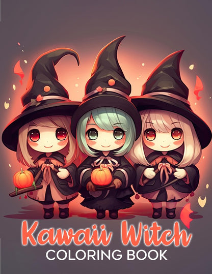 Kawaii Witch 30 Pages Printable Coloring Book
