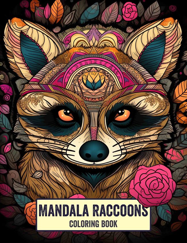 Mandala Raccoons 30 Pages Printable Coloring Book
