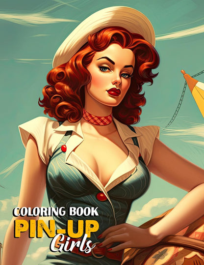 Pin-Up Girls 30 Pages Printable Coloring Book