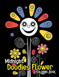 Midnight Doodles Flower 30 Pages Printable Coloring Book