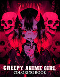 Creepy Anime Girl 30 Pages Printable Coloring Book