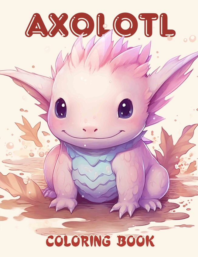 Axolotl 30 Pages Printable Coloring Book