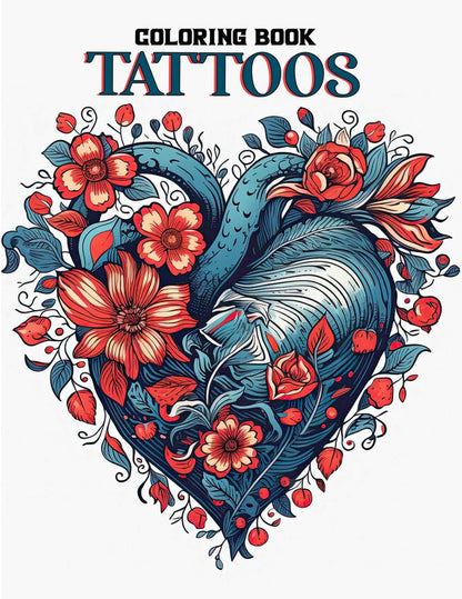 Tattoos Coloring Book 30 Pages Printable Coloring Book