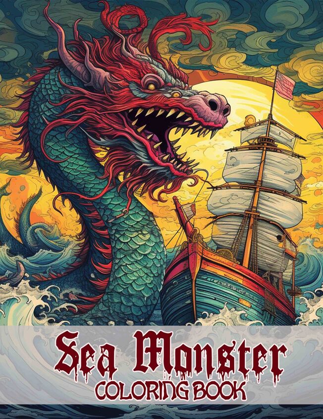 Sea Monster 30 Pages Printable Coloring Book