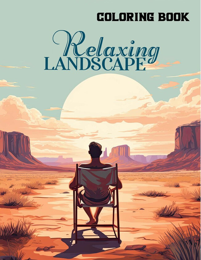 Relaxing Landscape 30 Pages Printable Coloring Book