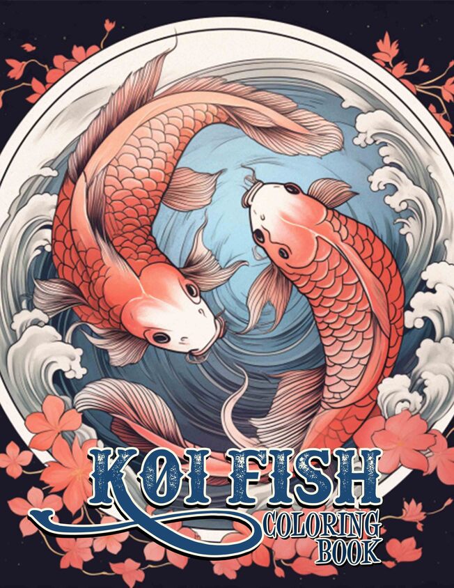 Koi Fish 30 Pages Printable Coloring Book