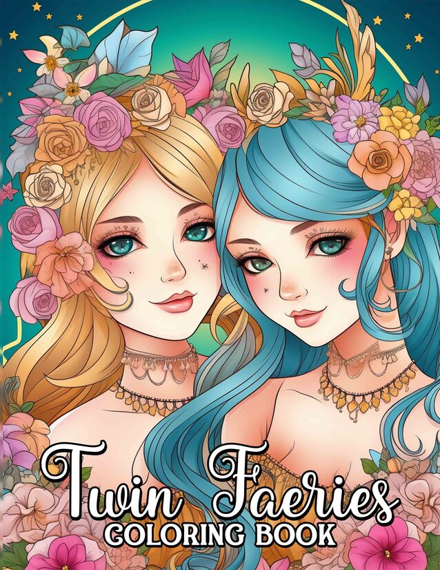 Twin Faeries 30 Pages Printable Coloring Book