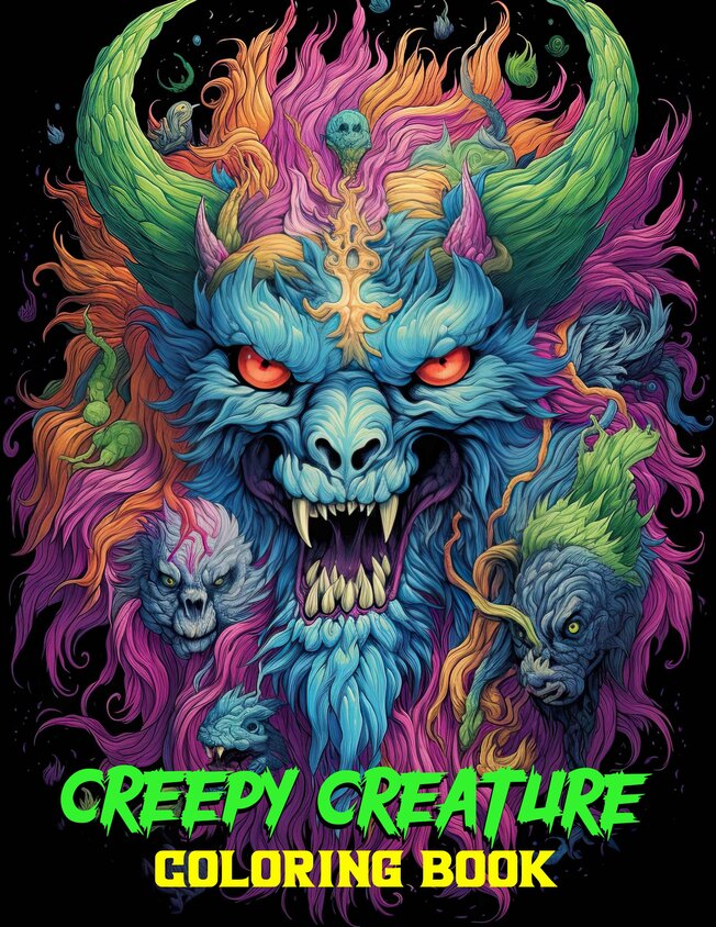 Creepy Creature 35 Pages Printable Coloring Book
