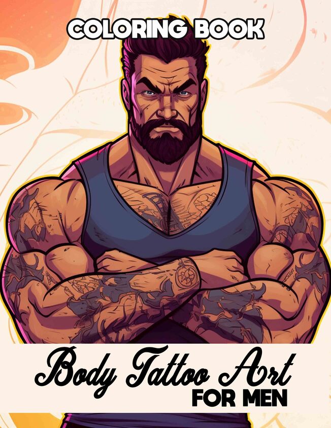 Body Tattoo Art For Men 30 Pages Printable Coloring Book