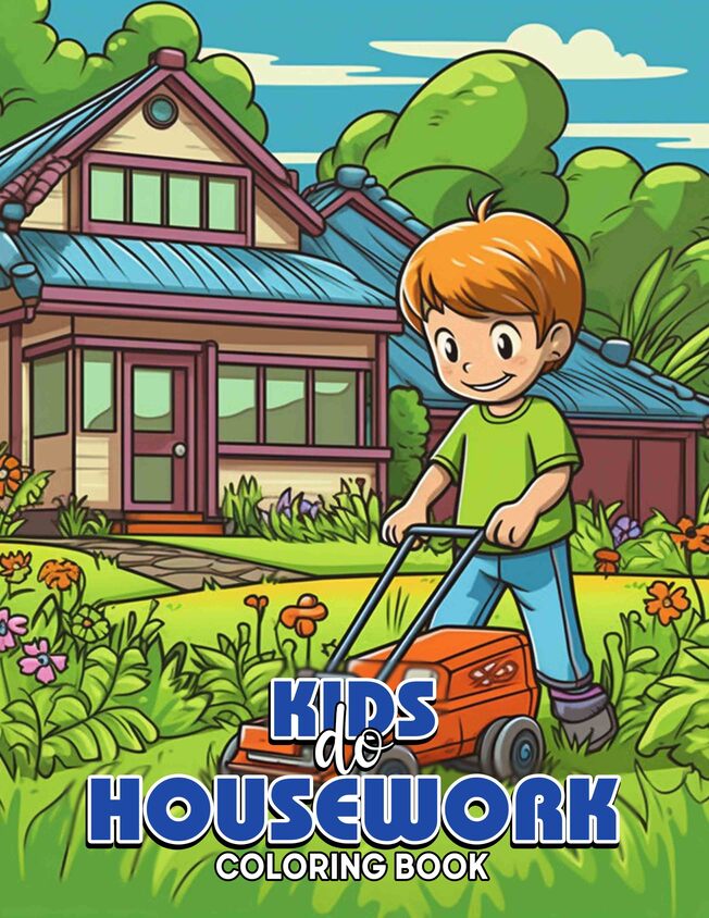 Kids Do Housework 30 Pages Printable Coloring Book