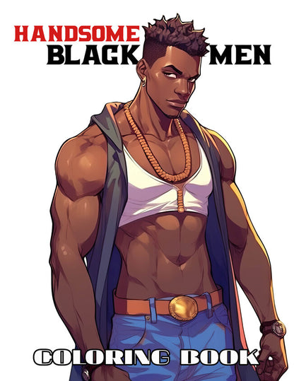 Handsome Black Men 30 Pages Printable Coloring Book