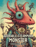 Adorable Steampunk Monster 30 Pages Printable Coloring Book